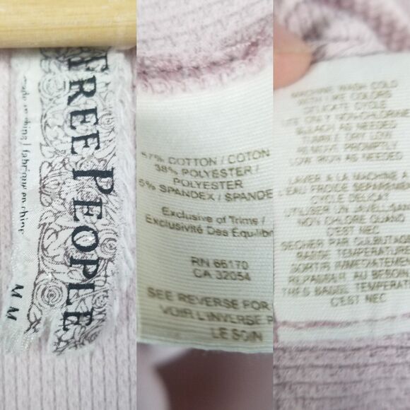 Free People Rare Crafty Cuff Green and Blush Thermal Top Bundle (2) Size Medium - Picture 11 of 13